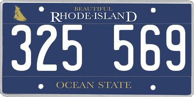 RI license plate 325569