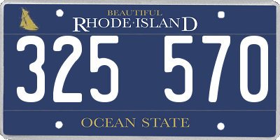 RI license plate 325570