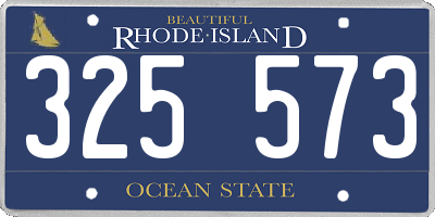 RI license plate 325573