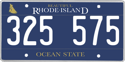 RI license plate 325575
