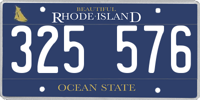 RI license plate 325576