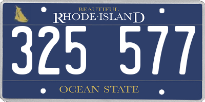 RI license plate 325577