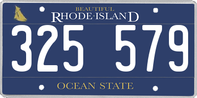 RI license plate 325579