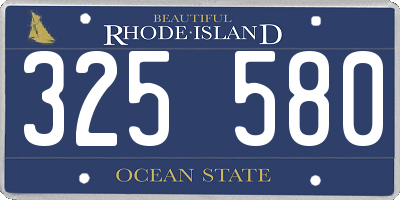 RI license plate 325580