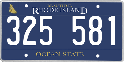 RI license plate 325581