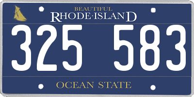 RI license plate 325583