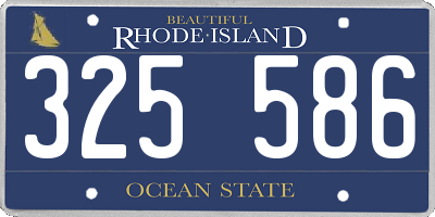 RI license plate 325586