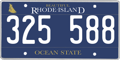 RI license plate 325588