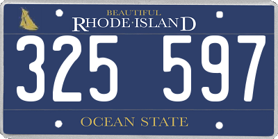 RI license plate 325597