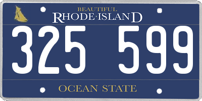 RI license plate 325599