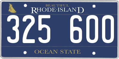 RI license plate 325600
