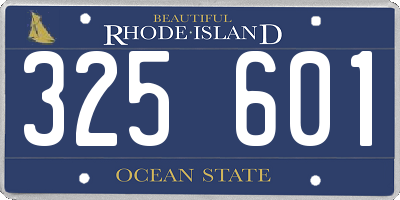 RI license plate 325601