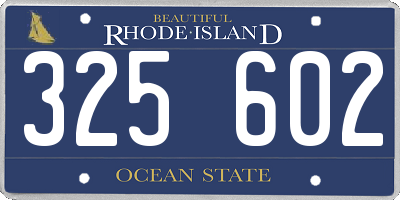 RI license plate 325602