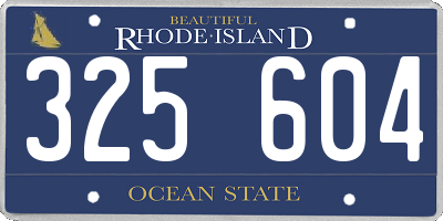 RI license plate 325604