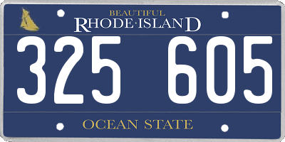 RI license plate 325605
