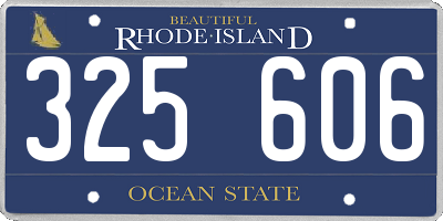 RI license plate 325606