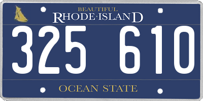 RI license plate 325610
