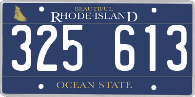 RI license plate 325613
