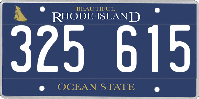 RI license plate 325615