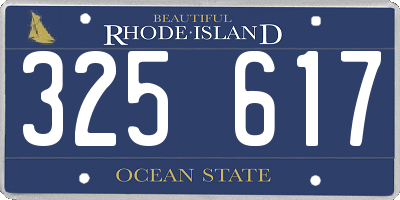 RI license plate 325617