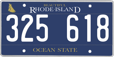 RI license plate 325618