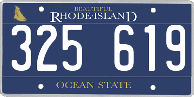 RI license plate 325619