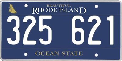 RI license plate 325621