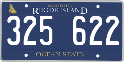 RI license plate 325622