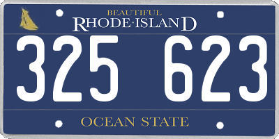 RI license plate 325623