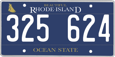 RI license plate 325624