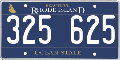 RI license plate 325625