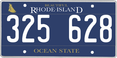 RI license plate 325628