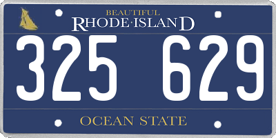 RI license plate 325629
