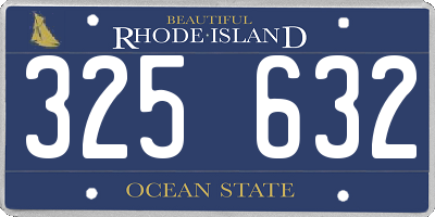 RI license plate 325632