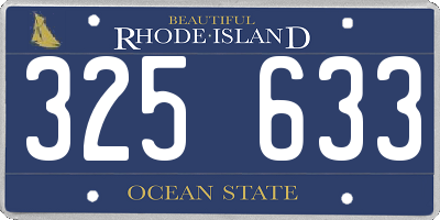 RI license plate 325633