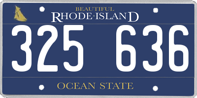 RI license plate 325636