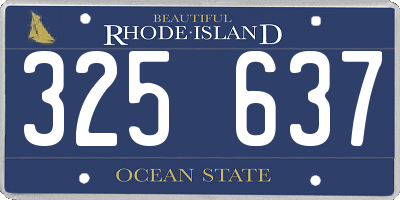 RI license plate 325637