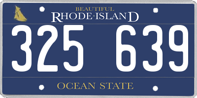 RI license plate 325639