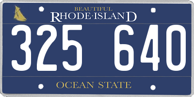 RI license plate 325640