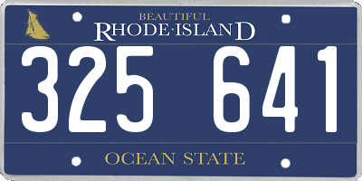 RI license plate 325641