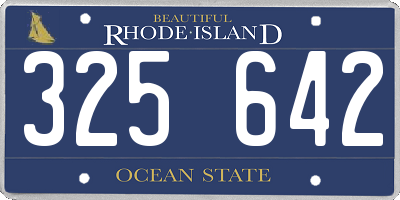 RI license plate 325642