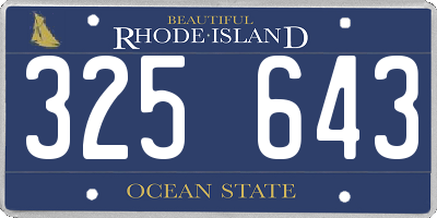RI license plate 325643