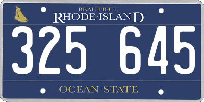 RI license plate 325645
