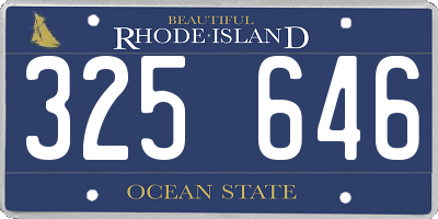 RI license plate 325646