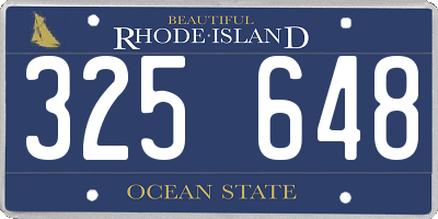 RI license plate 325648