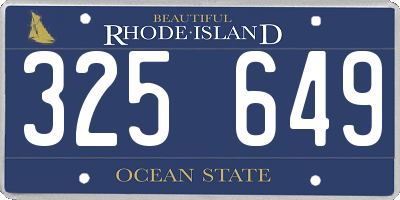 RI license plate 325649