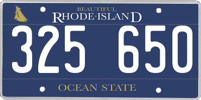 RI license plate 325650