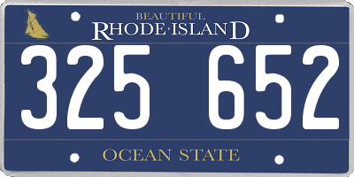 RI license plate 325652