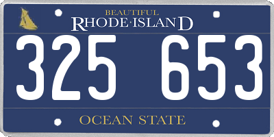 RI license plate 325653