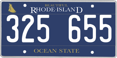 RI license plate 325655